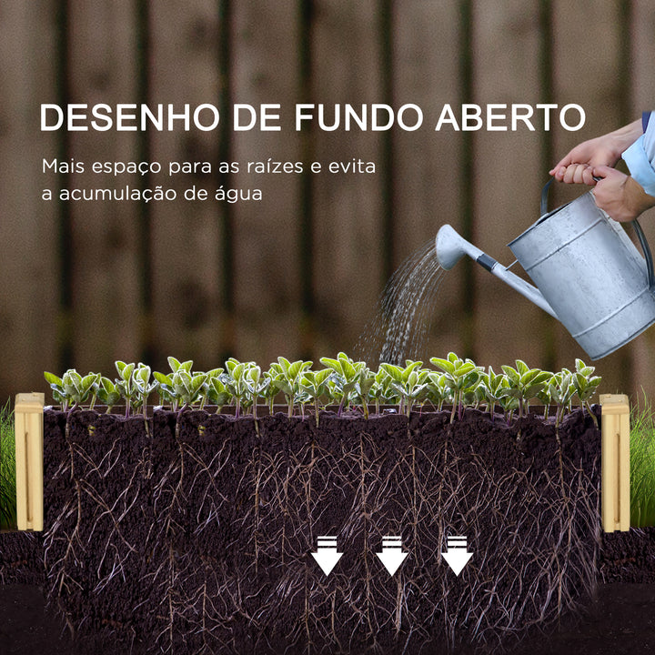 Floreira de Exterior Floreira de Madeira com Treliça para Plantas Trepadeiras e 2 Caixas de Cultivo para Pátio Varanda 230x60x110 cm Madeira