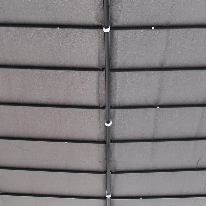 Pergula de jardim 3x3m Gazebo com Toldo e 4 Furos de Drenagem para Pátio Terraço Metal e Poliester 180 g / m² Resistente Cinza