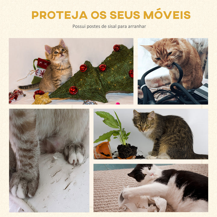 Árvore de gato de vários níveis  2 plataformas cinza