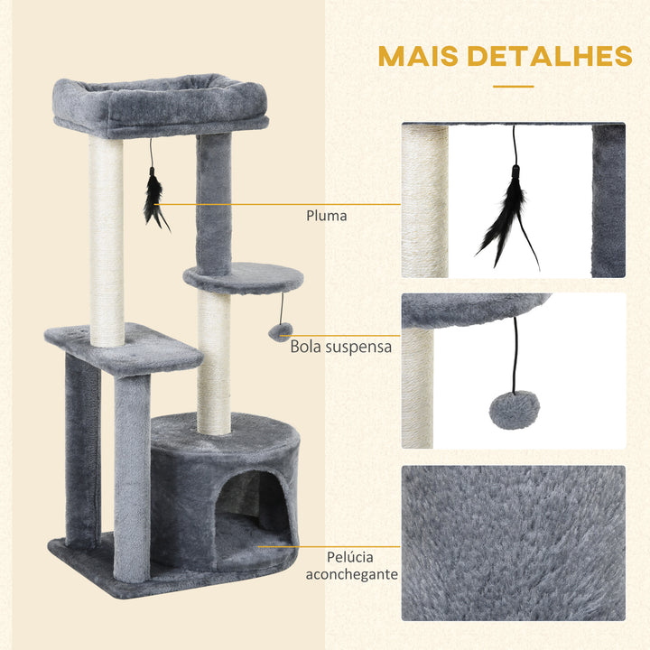 Árvore de gato de vários níveis  2 plataformas cinza