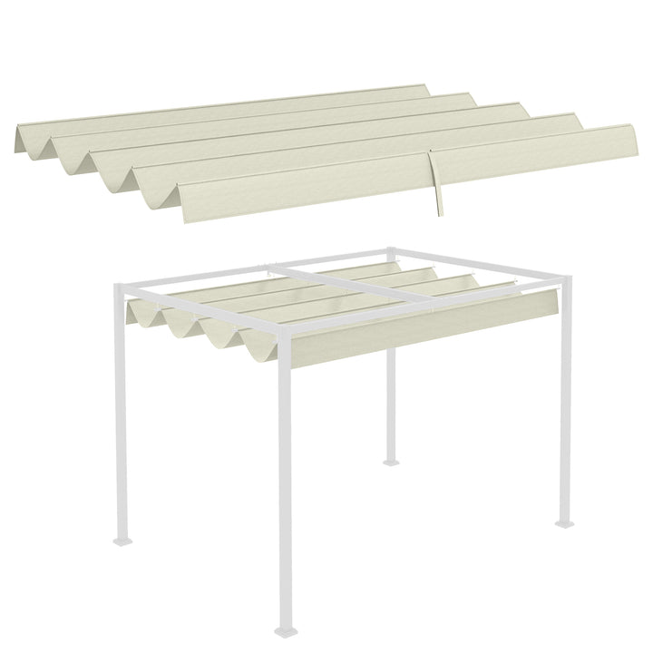 Cobertura para Pérgola Retrátil 286x245 cm Teto de Substituição para Pérgola com Proteção UV30+ para Pérgola de 3x2,15 cm Creme