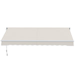 Toldo Manual Retrátil com Manivela 200x295 cm Toldo de Parede com Proteção Solar UV50+ e Estrutura de Alumínio para Jardim Varanda Exterior Creme