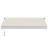 Toldo Manual Retrátil com Manivela 200x295 cm Toldo de Parede com Proteção Solar UV50+ e Estrutura de Alumínio para Jardim Varanda Exterior Creme