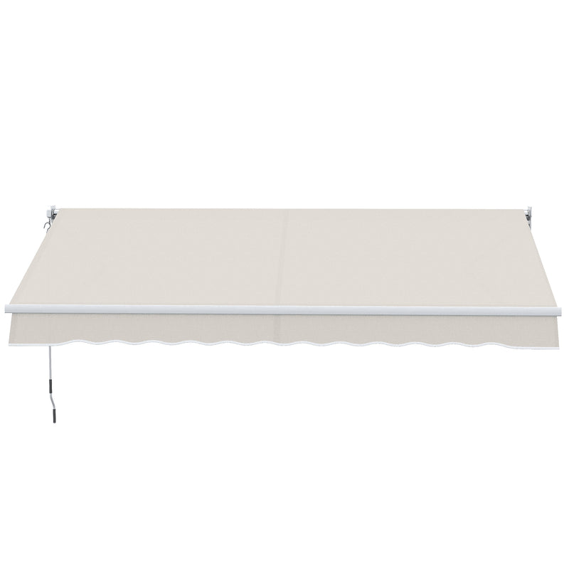 Toldo Manual Retrátil com Manivela 200x295 cm Toldo de Parede com Proteção Solar UV50+ e Estrutura de Alumínio para Jardim Varanda Exterior Creme