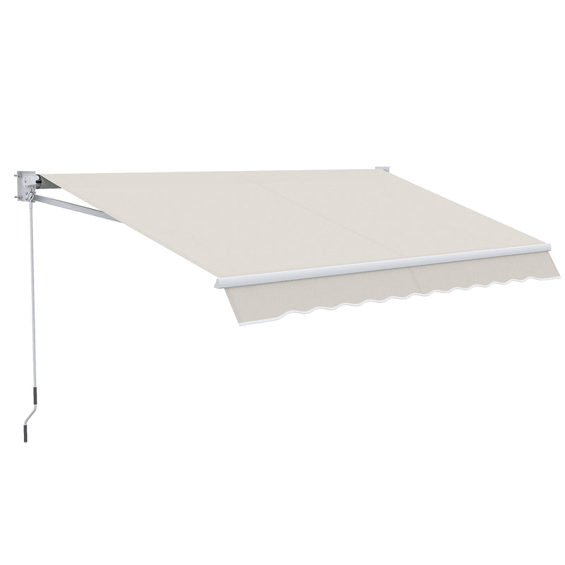 Toldo Manual Retrátil com Manivela 200x295 cm Toldo de Parede com Proteção Solar UV50+ e Estrutura de Alumínio para Jardim Varanda Exterior Creme