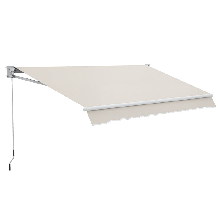 Toldo Manual Retrátil com Manivela 200x295 cm Toldo de Parede com Proteção Solar UV50+ e Estrutura de Alumínio para Jardim Varanda Exterior Creme