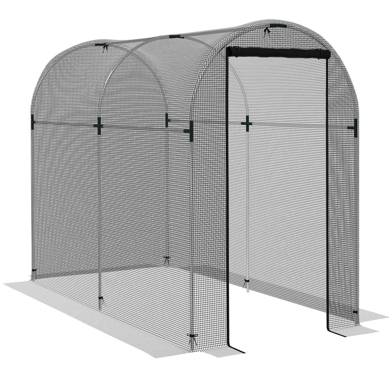 Estufa de Cultivo Estufa de Jardim com 1 Porta com Fecho de Correr Suporte e Anti UV para Proteger as Plantas Pátio Jardim Varanda 120x240x188 cm Preto