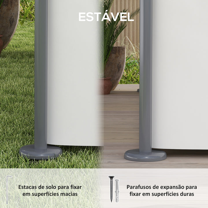 Pérgola de Jardim 397x297x265 cm Pérgola de Exterior com Teto Duplo Paredes Laterais Resistente a Água Pérgola para Pátio Creme
