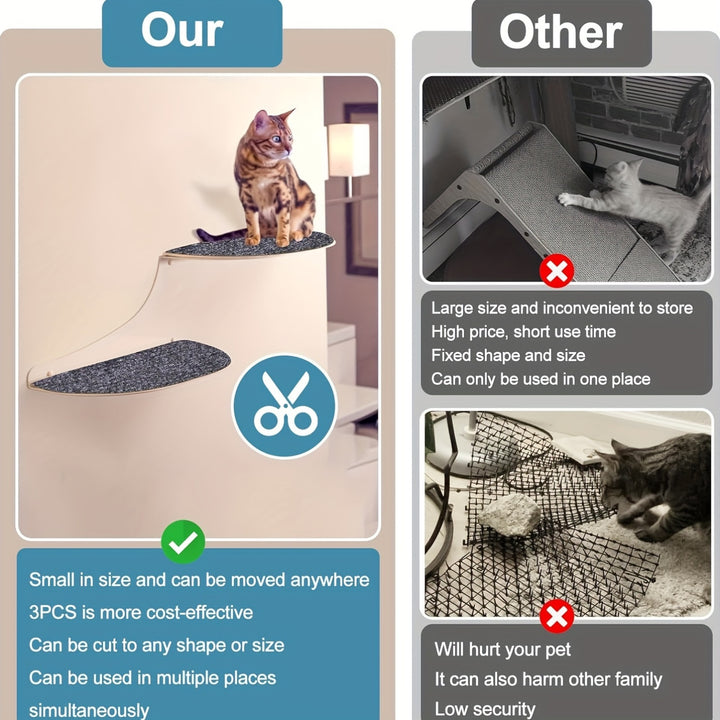 Furniture Protector for Cats That Can Be Trimmed, Featuring a Self-Adhesive Scratching Mat to Safeguard Couches, Doors, And Cat Tree Shelves from Claws (Grey, 78.7 X 15.8).