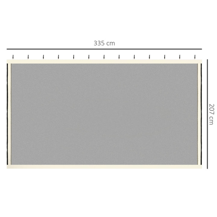 4 painéis laterais 335x207 cm para tenda de jardimmosquiteira para gazebo com zíperes e anéis preto