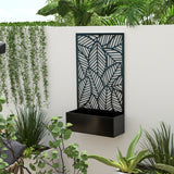 Biombo de Exterior com Floreira de Metal Floreira de Parede ou Independente para Cultivos de Plantas Flores para Jardim Varanda 61x23x113 cm Preto