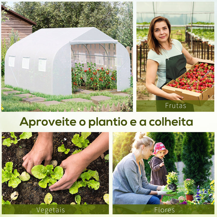 Estufa Plástico no jardim Branco 450x300x200cm