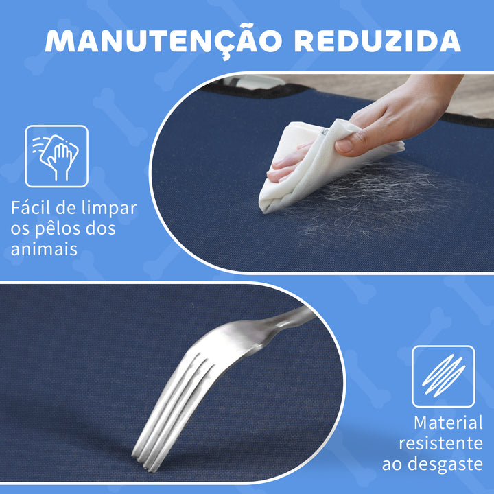 Cama Elevada para Cães Respirável para Cães Elevada para Cães Grandes com Tecido Oxford e Estrutura de Metal para Interior e Exterior 92x76x18 cm Azul