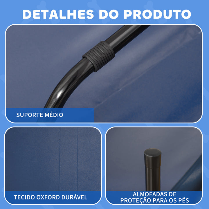 Cama Elevada para Cães Respirável para Cães Elevada para Cães Grandes com Tecido Oxford e Estrutura de Metal para Interior e Exterior 92x76x18 cm Azul
