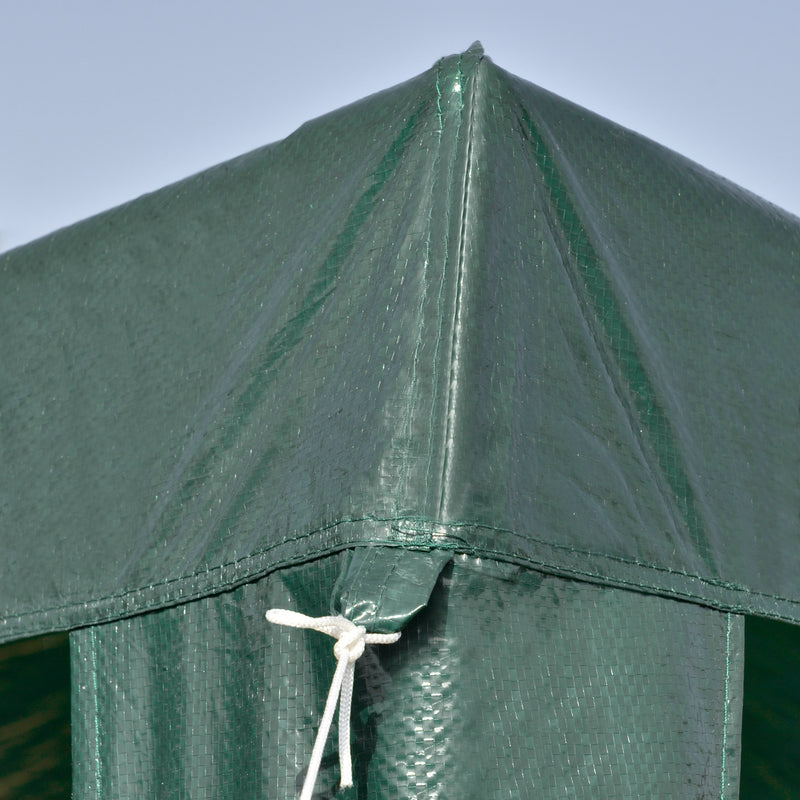 Tenda Desmontável 3x3 m Tenda de Jardim com 4 Orifícios de Drenagem e Estrutura de Aço para Varanda Pátio Exterior Campismo Verde