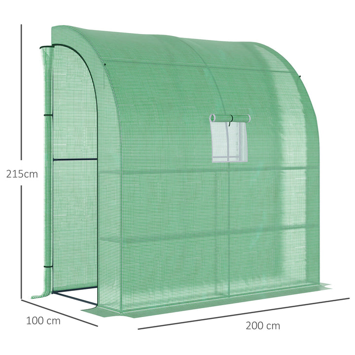 Estufa Pequena Estufa de Exterior com Janelas Prateleiras de 3 Níveis e Estrutura de Aço Estufa para Cultivo de Plantas Flores 200x100x215 cm Verde