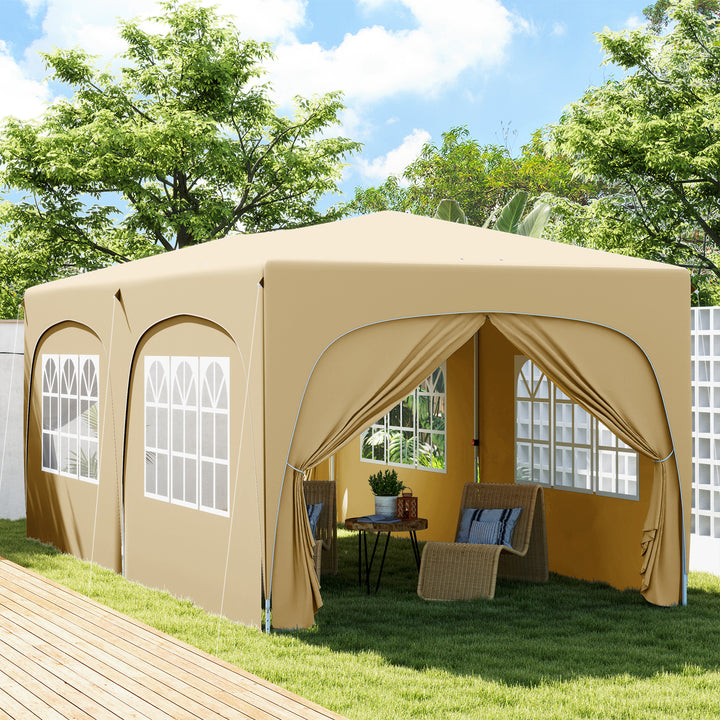 Tenda Dobrável tenda 3x6 m com Painéis Laterais UPF50+ Tenda de Jardim com Altura Ajustável e Bolsa de Transporte para Campismo Festas Pátio Areia