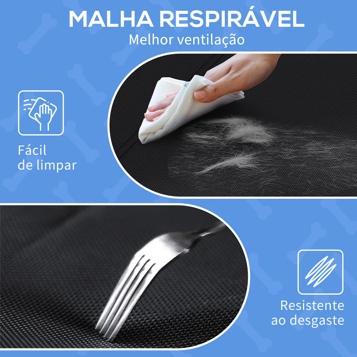 Cama Elevada para Cães Respirável para Cães Pequenos 91x69x29 cm Tecido de Textilene Apoio de Cabeça Inclinado Estrutura Metálica Interior e Exterior Preto