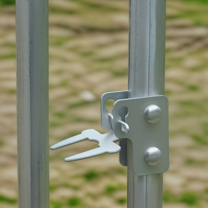 Galinheiro para Exterior Grande 2,8x1,90x1,97 m Galinheiro para 4-6 Galinhas de Aço Galvanizado com Teto de Tecido Oxford para Coelhos Aves Prata