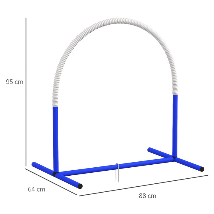Conjunto de Treinamento de Agilidade para Cães com 4 Peças Jogo de Agilidade para Cães com Bolsa de Transporte para Treino Branco e Azul