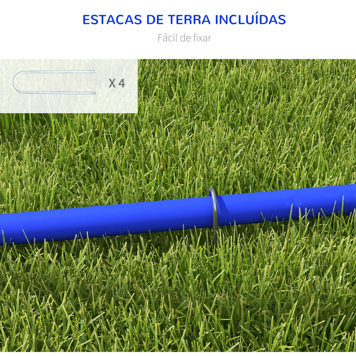 Conjunto de Treinamento de Agilidade para Cães com 4 Peças Jogo de Agilidade para Cães com Bolsa de Transporte para Treino Branco e Azul