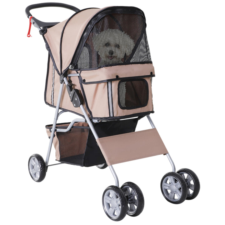 Carrinho para animais de estimação Dobrável Café 75 x 45 x 97 cm