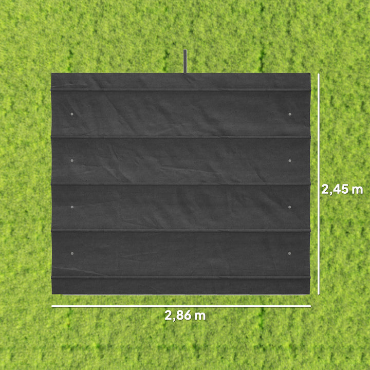 Cobertura para Pérgola Retrátil 286x245 cm Teto de Substituição para Pérgola com Proteção UV30+ para Pérgola de 3x2,15 cm Cinza
