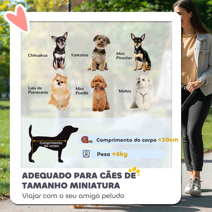 Carrinho para Cães Pequenos com Estrutura Compacta Carrinho Dobrável com Colchão Lavável Suporte para Copos Janelas de Rede e Bolsa de Arrumação 76x44x103 cm Azul
