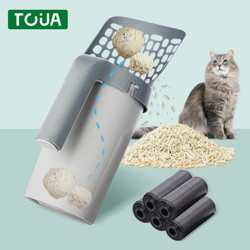 Pá para Areia de gato com Saco Refil removedor wc pets