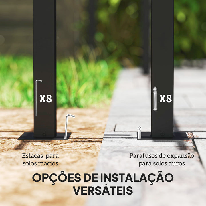 Pérgola com Teto Retrátil 3,9x3x2,2 m Pérgola de Alumínio com Paredes Laterais Tecido de Poliéster Anti UV Resistente a Água Pérgola para Jardim Pátio Creme