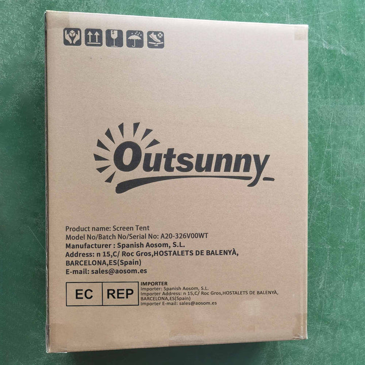 Tenda de Jardim 3x3 m Tenda para 6-8 Pessoas com 4 Mosquiteiras e 2 Portas Proteção UV50+ Inclui Bolsa de Transporte para Pátio Exterior Branco