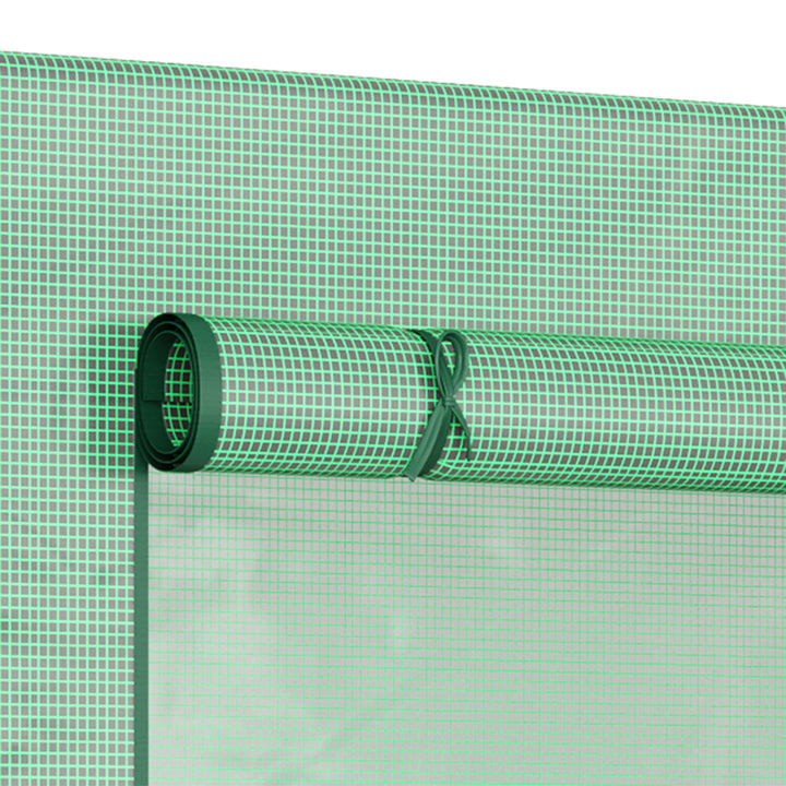 Estufa de Jardim Pequena Estufa de Exterior com Janelas e Estrutura de Aço Estufa para Cultivar Tomates Plantas Flores 200x76x168 cm Verde