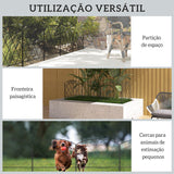 Cercas de Jardim 305x61 cm Conjunto de 5 Cercas Decorativas para Jardim de Metal Combinação Livre em Forma de Arco Barreira para Animais para Terraço Pátio Relva Preto