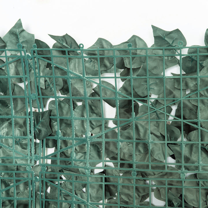 Vedação Artificial em Rolo 2,4x1 m Vedação de Privacidade para Balcão Jardim Exterior Planta Decorativa de Parede PE Verde