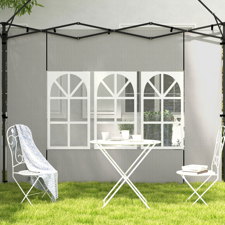 Conjunto de 2 Paredes Laterais para Tendas de 3x3m e 3x6m Paredes Laterais para Tendas com Janelas Transparentes 293x193cm Branco