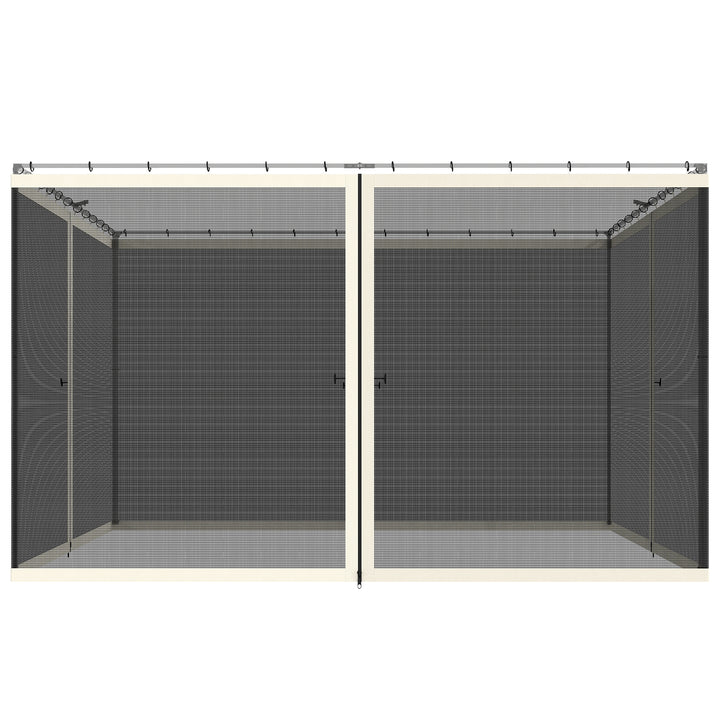 4 painéis laterais 335x207 cm para tenda de jardimmosquiteira para gazebo com zíperes e anéis preto