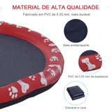 Splash Pad Tapete Aquático com Pulverizador Ø170 cm Tapete Anti-Respingos Piscina Portátil para Cães Vermelho