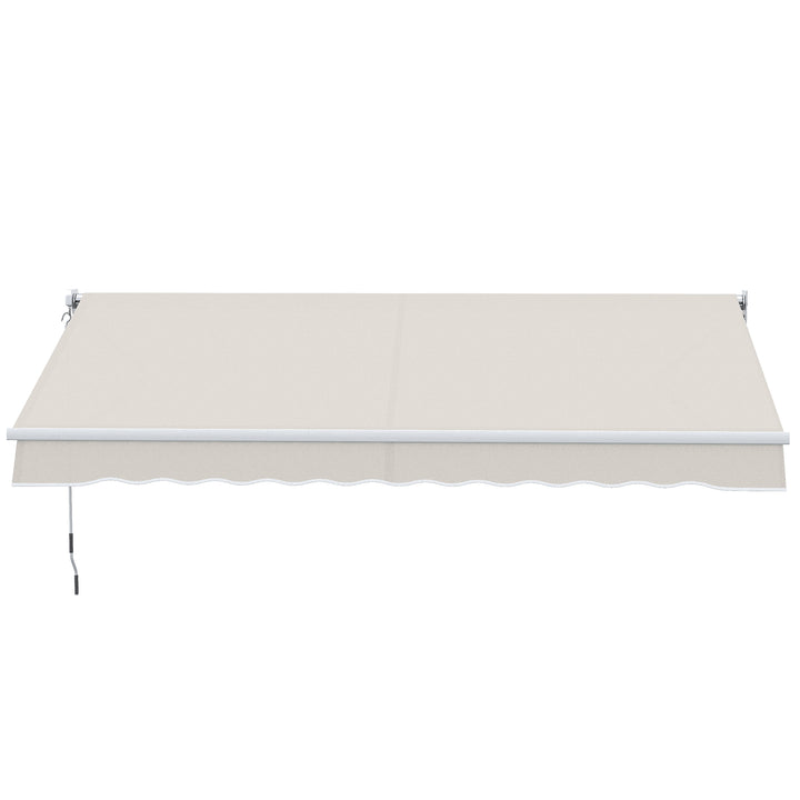 Toldo Manual Retrátil com Manivela 200x250 cm Toldo de Parede com Proteção Solar UV50+ e Estrutura de Alumínio para Jardim Varanda Exterior Creme