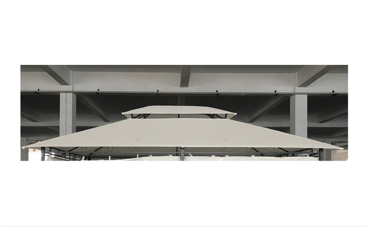 Toldo de Substituição 4x3m para Pérgola de Jardim 2 Níveis Respirável com 8 Orifícios de Drenagem Cobertura Superior de Substituição para Pérgola Exterior Bege