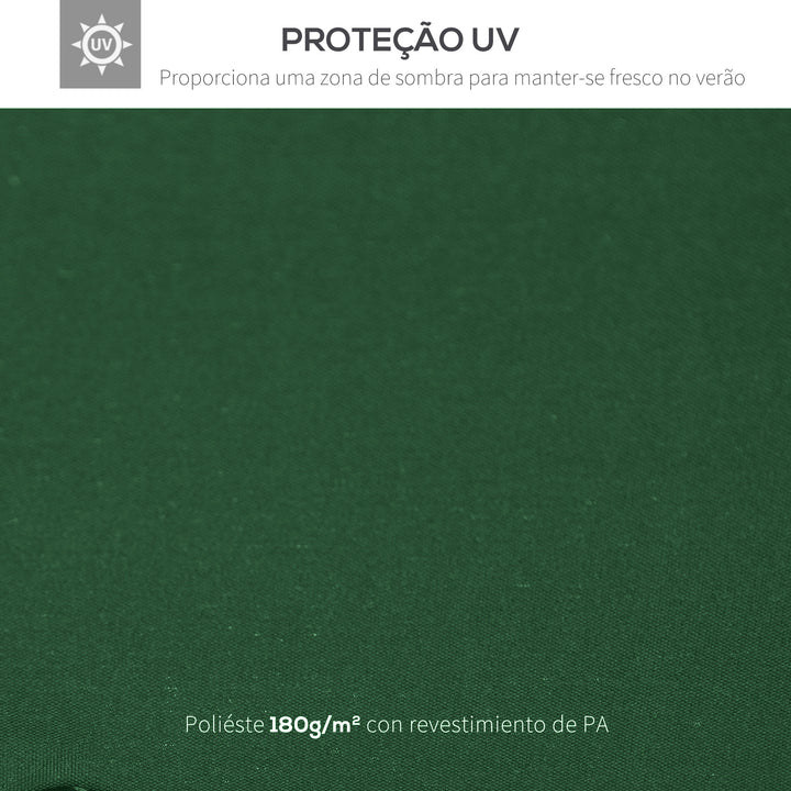 Toldo de Substituição 3x3m para Pérgolas Toldo de Substituição de Pérgolas de Jardim Verde