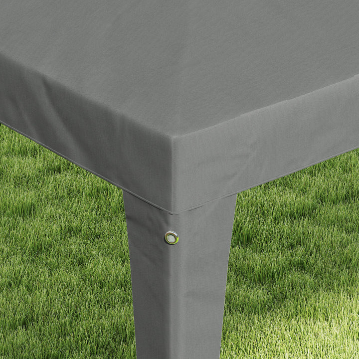 Tenda Desmontável 3x3 m Tendade Jardim com 4 Orifícios de Drenagem e Estrutura de Aço Anti-UV para Terraço Pátio ou Exterior Cinzento