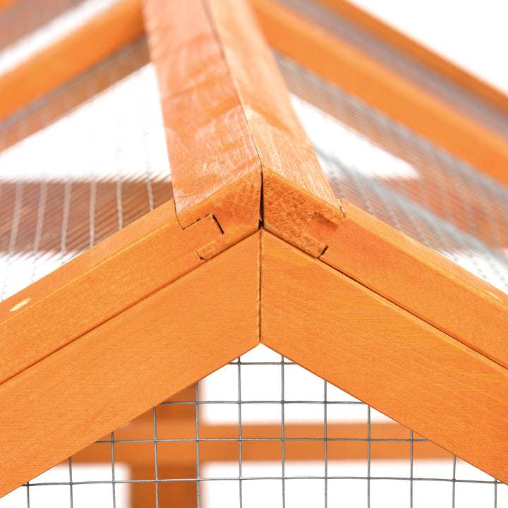 Galinheiro para Exterior 140x88,5x106 cm Galinheiro para 1-3 Galinhas com 3 Poleiros Estrutura de Madeira e 2 Portas com Fechadura para Pátio Madeira
