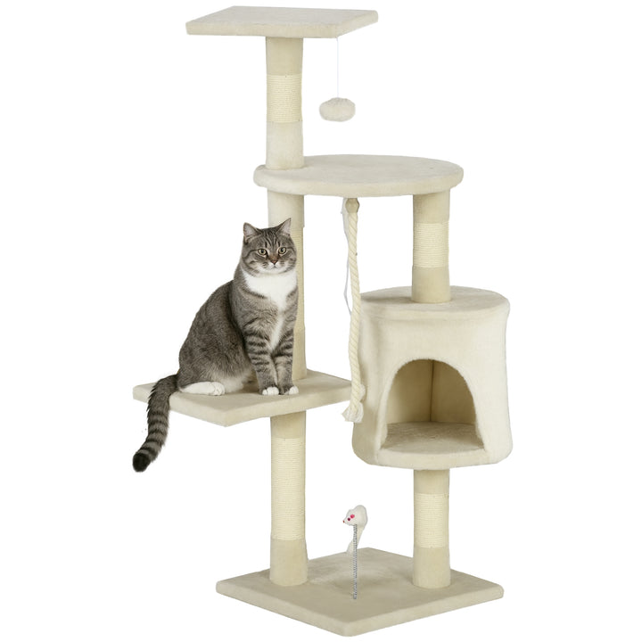 Árvore para Gato Árvore Arranhador 112 cm De Altura Árvore Poste para Arranhar Centro Diversão