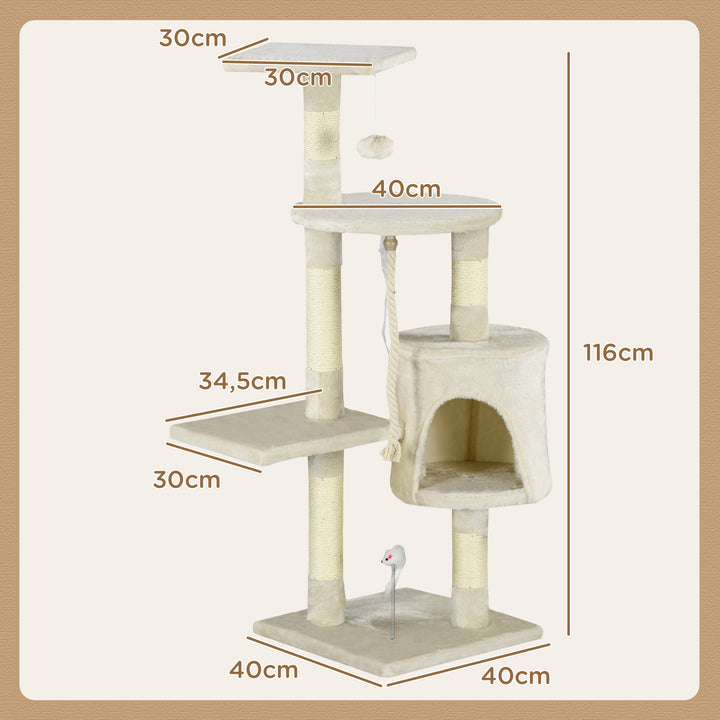 Árvore para Gato Árvore Arranhador 112 cm De Altura Árvore Poste para Arranhar Centro Diversão