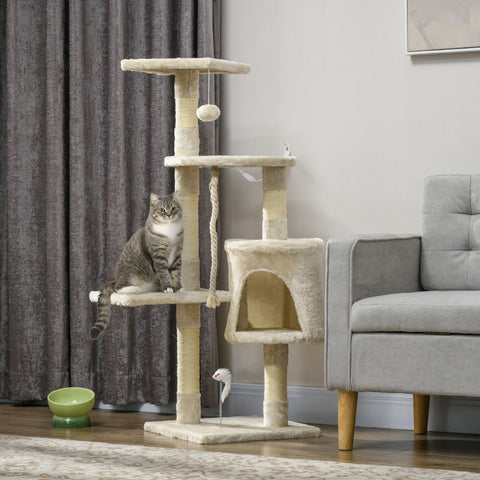 Árvore para Gato Árvore Arranhador 112 cm De Altura Árvore Poste para Arranhar Centro Diversão