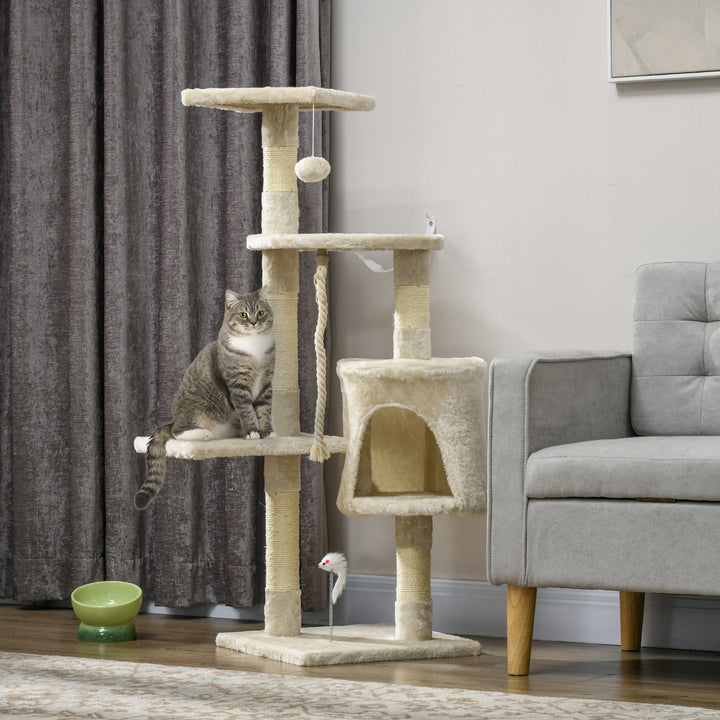 Árvore para Gato Árvore Arranhador 112 cm De Altura Árvore Poste para Arranhar Centro Diversão