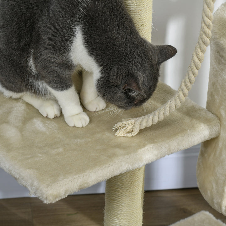 Árvore para Gato Árvore Arranhador 112 cm De Altura Árvore Poste para Arranhar Centro Diversão