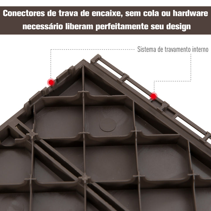 Pisos para áreas externas 30x30 Pacote de 9 peças Cobre 0,81 m² Marrom