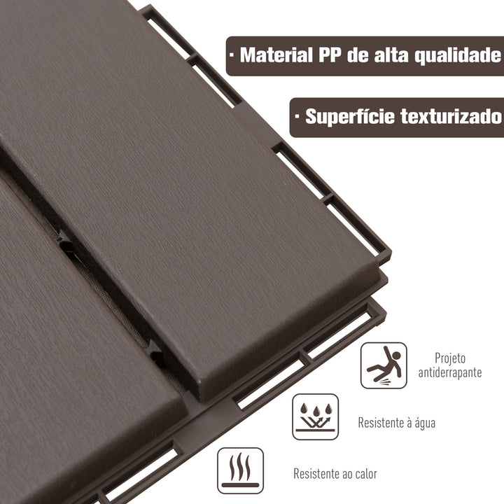 Pisos para áreas externas 30x30 Pacote de 9 peças Cobre 0,81 m² Marrom