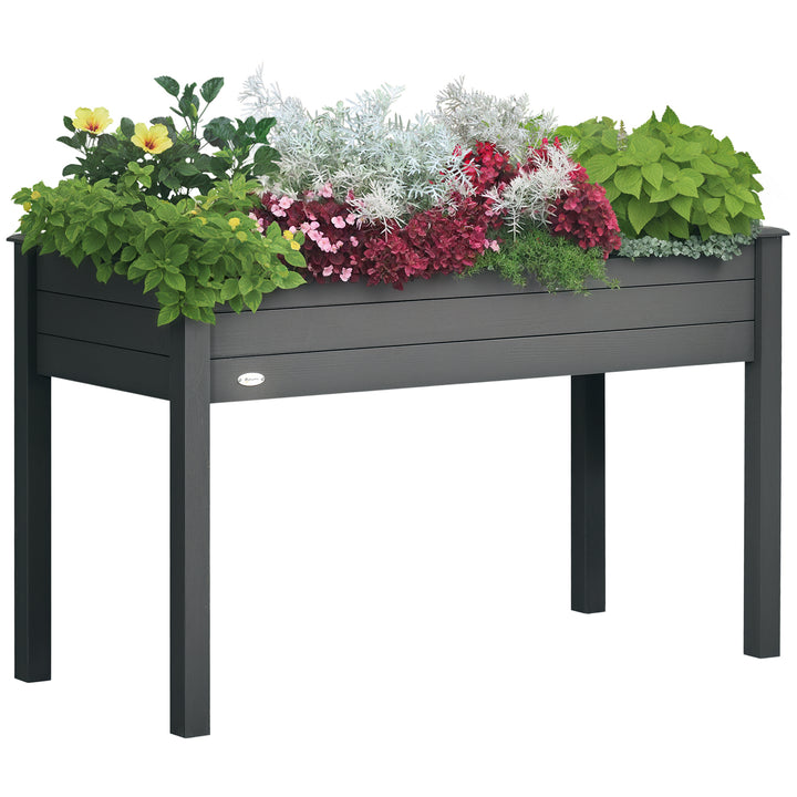 Horta Elevada de Madeira 122,5x56,5x76 cm Mesa de Cultivo com Tecido não Tecido e 4 Orifícios de Drenagem para Cultivo de Plantas e Flores Madeira
